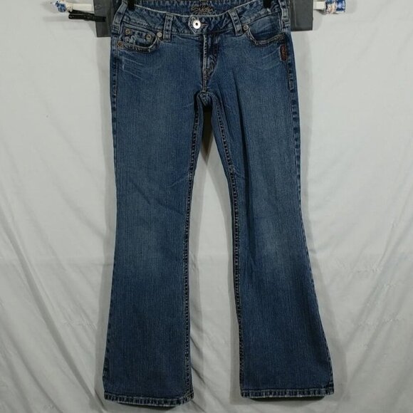 Silver Jeans Women's Blue Distress Hem y2k Lowriders Bootcut Vintage Size 30 - Picture 1 of 8
